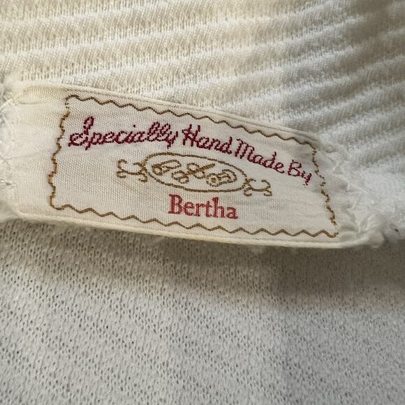 Vintage 70s Blazer Women Small White Handmade Ribbed Polyester‎ Coastal Nautical - Picture 3 of 11